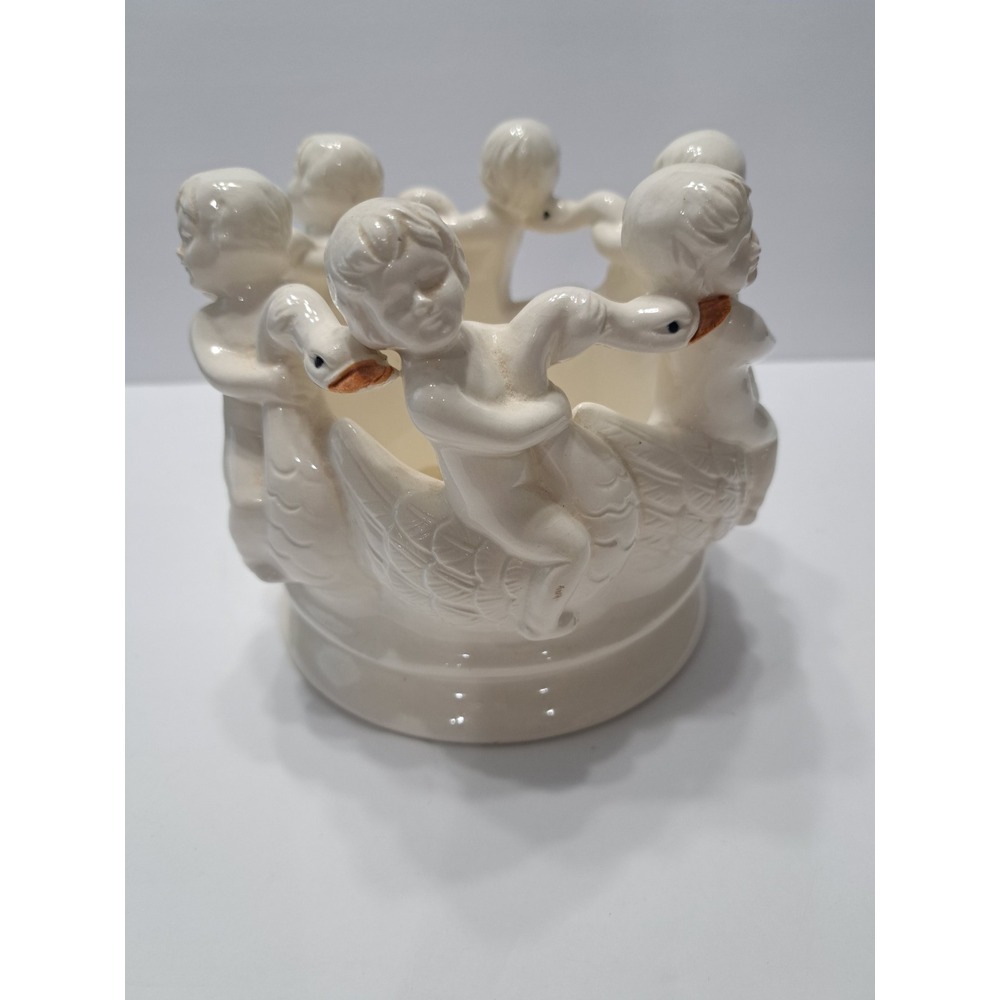 LENWILE ARDALT ARTWARE JAPAN VINTAGE BOY CHOKING‎ SWAN PLANTER